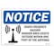 Signmission OSHA Notice Sign, 18" H, 24" W, Aluminum, Radio Frequency Hazard Danger Sign With Symbol, Landscape OS-NS-A-1824-L-17966 - alternate 1
